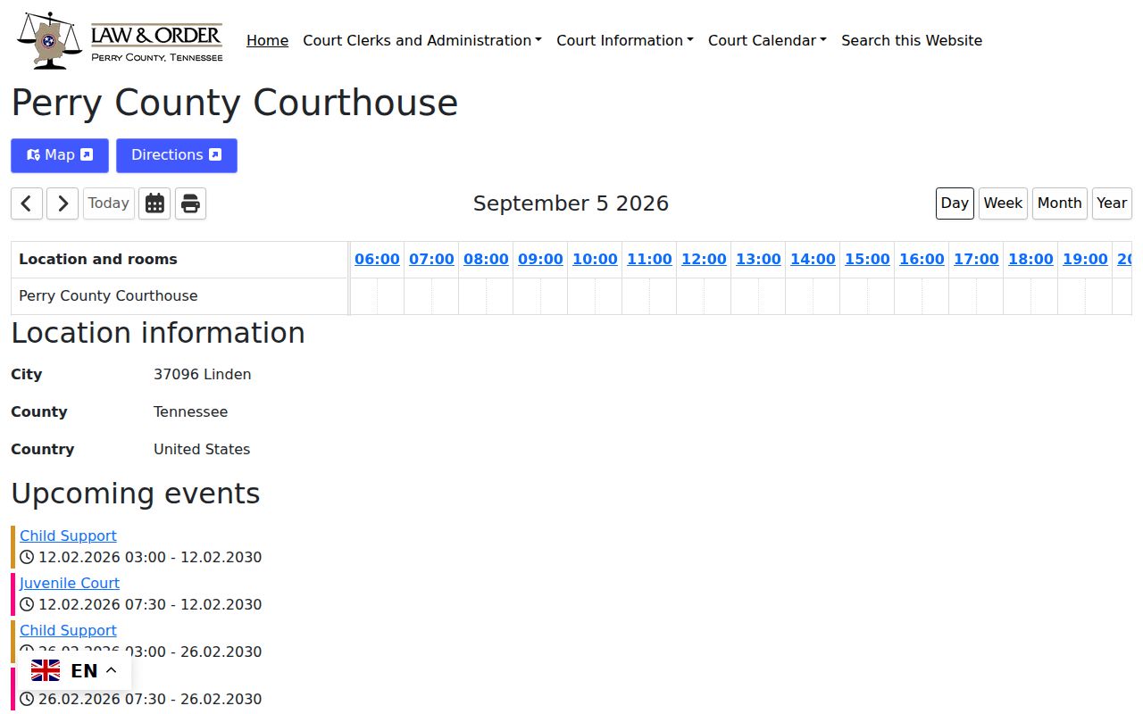 Perry County court calendar courthouse event view