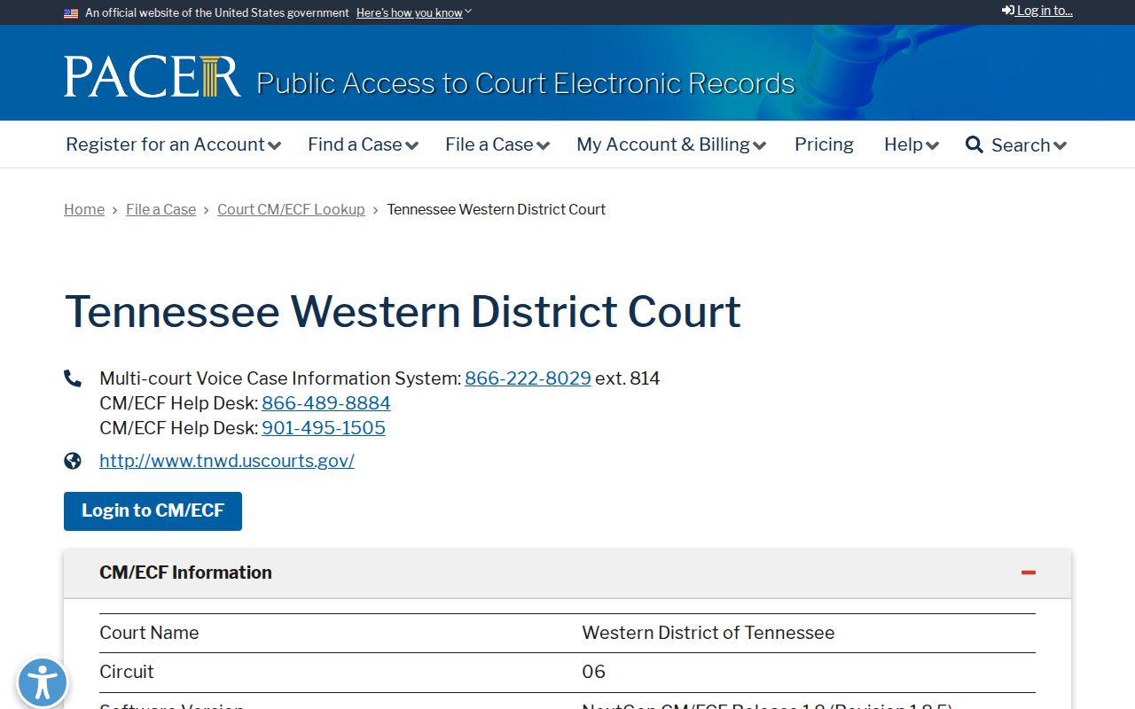 Perry County criminal court docket federal PACER route